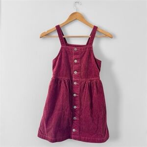 Cat & Jack Burgundy Corduroy Button-Down Dress Size M (8)